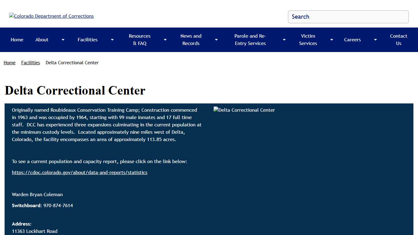 Delta Correctional Center | Colorado Department of Corrections